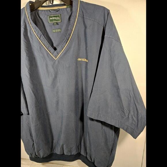 Bolle' Golf Pullover Windbreaker Mens XL V-Neck Blue Pockets Short Sleeve - Picture 3 of 5